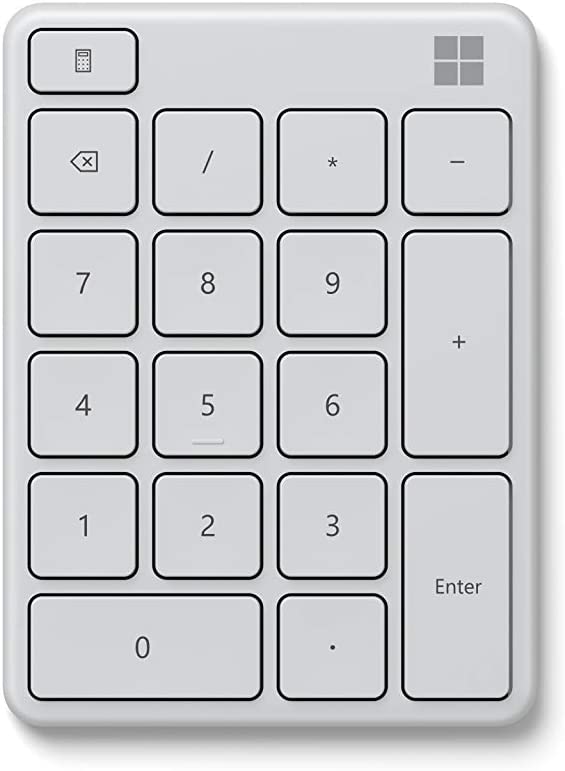 Microsoft Number Pad - Bluetooth Wireless Standalone 18-Key Number Pad for Numeric Input